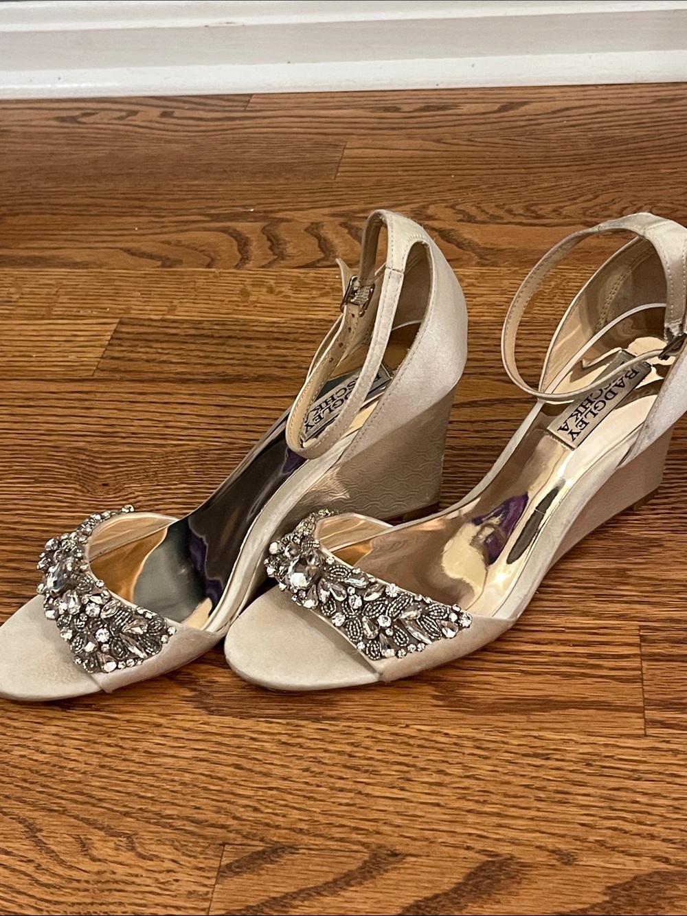 Badgley Mischka Blakely Rhinestone Wedge Sandals